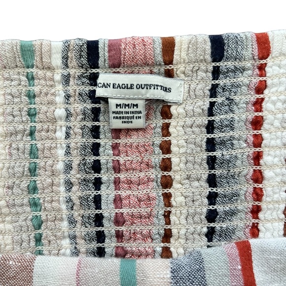 American Eagle Outfitters - Keyhole Front Striped Linen Romper - Women’s Size M - Picture 9 of 12